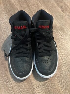 Jordan Kids Black and Red High-Top Sneakers